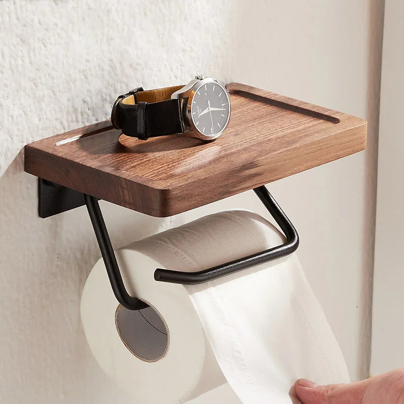 Walnut Groove Bathroom Rack